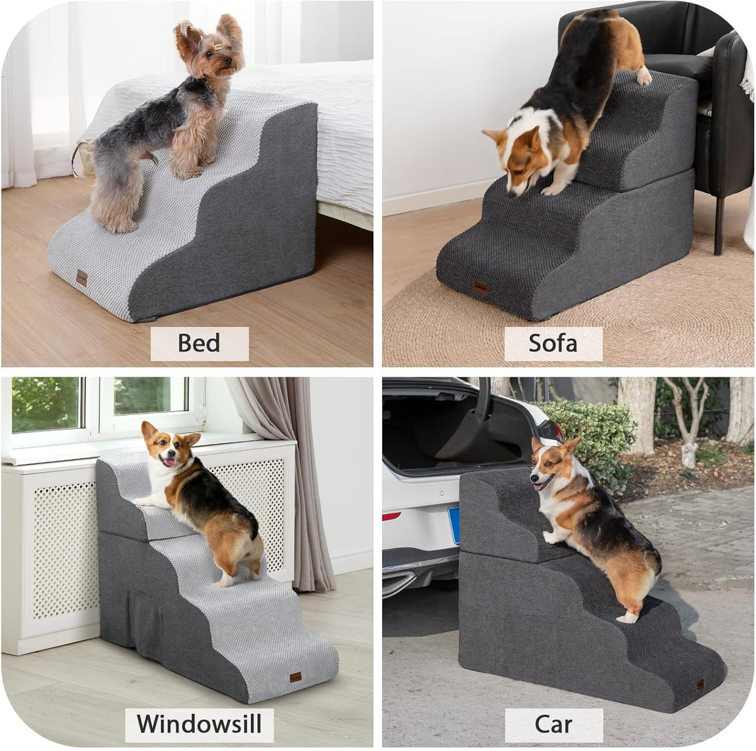 Garnpet Dog Stairs for Bed with Tunnel