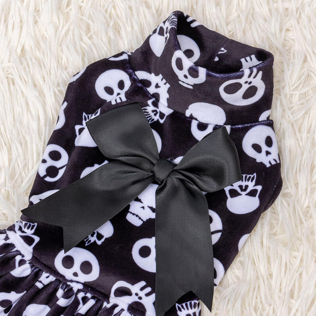 CuteBone Turtleneck Dog Velvet Dress Halloween Puppy Skirt Costume
