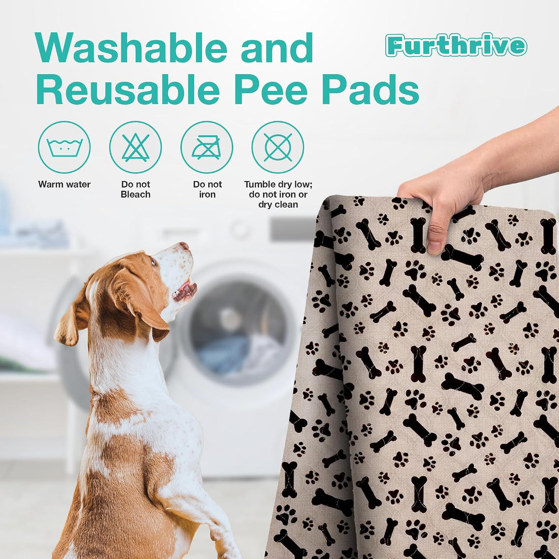 Furthrive Washable Pee Pads for Dogs with Pheromone Attraction