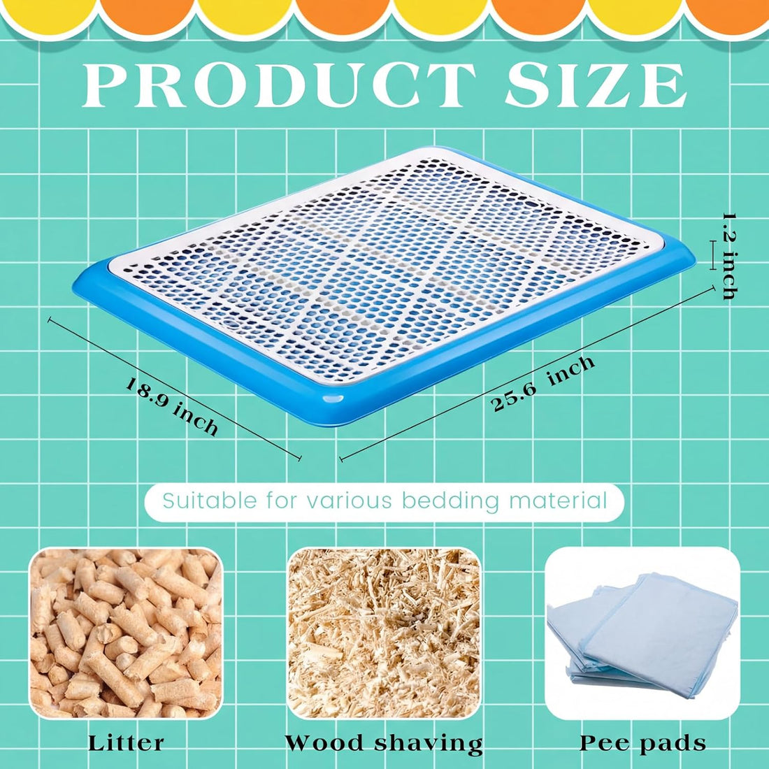 Mifoci 2 Pcs Dog Potty Tray, Mesh Puppy Training Pad