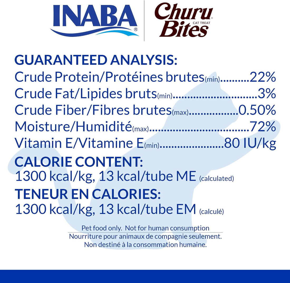 INABA Churu Bites Soft & Chewy Cat Treats, Tuna Salmon, 18ct