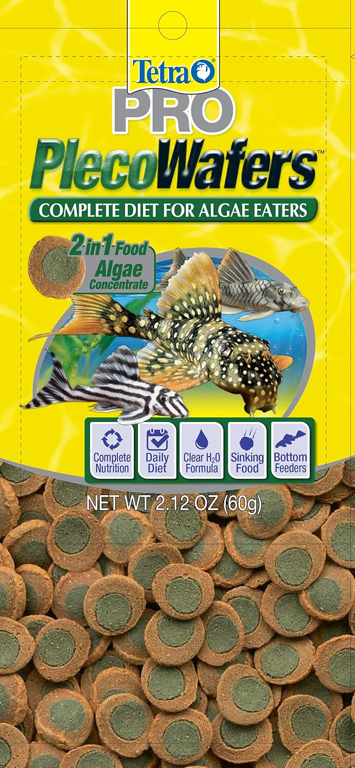 Tetra Pro PlecoWafers Fish Food for Algae-Eaters, 2.12 oz