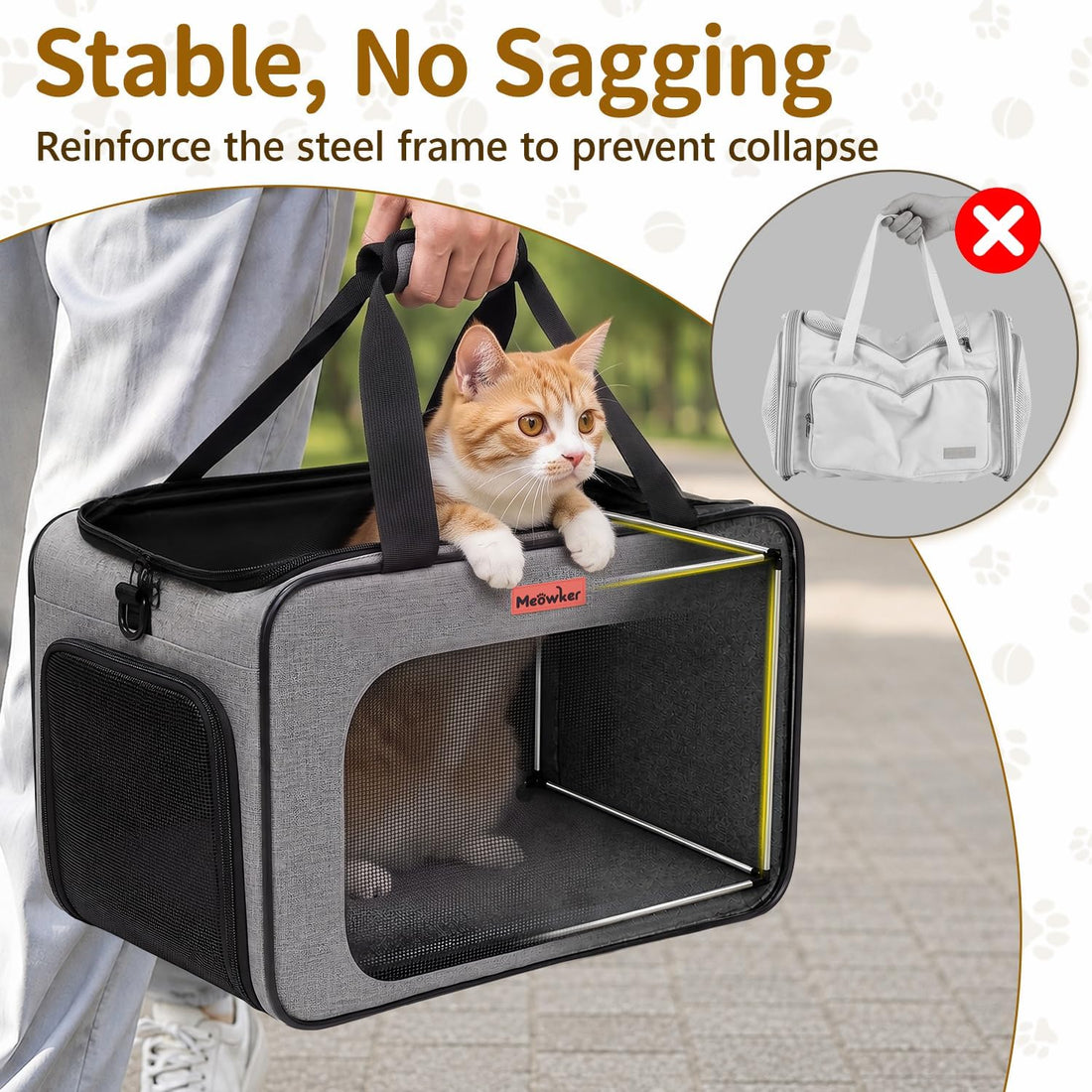 Soft-Sided Cat Dog Pet Travel Carrier Airline Approved, Medium Gray