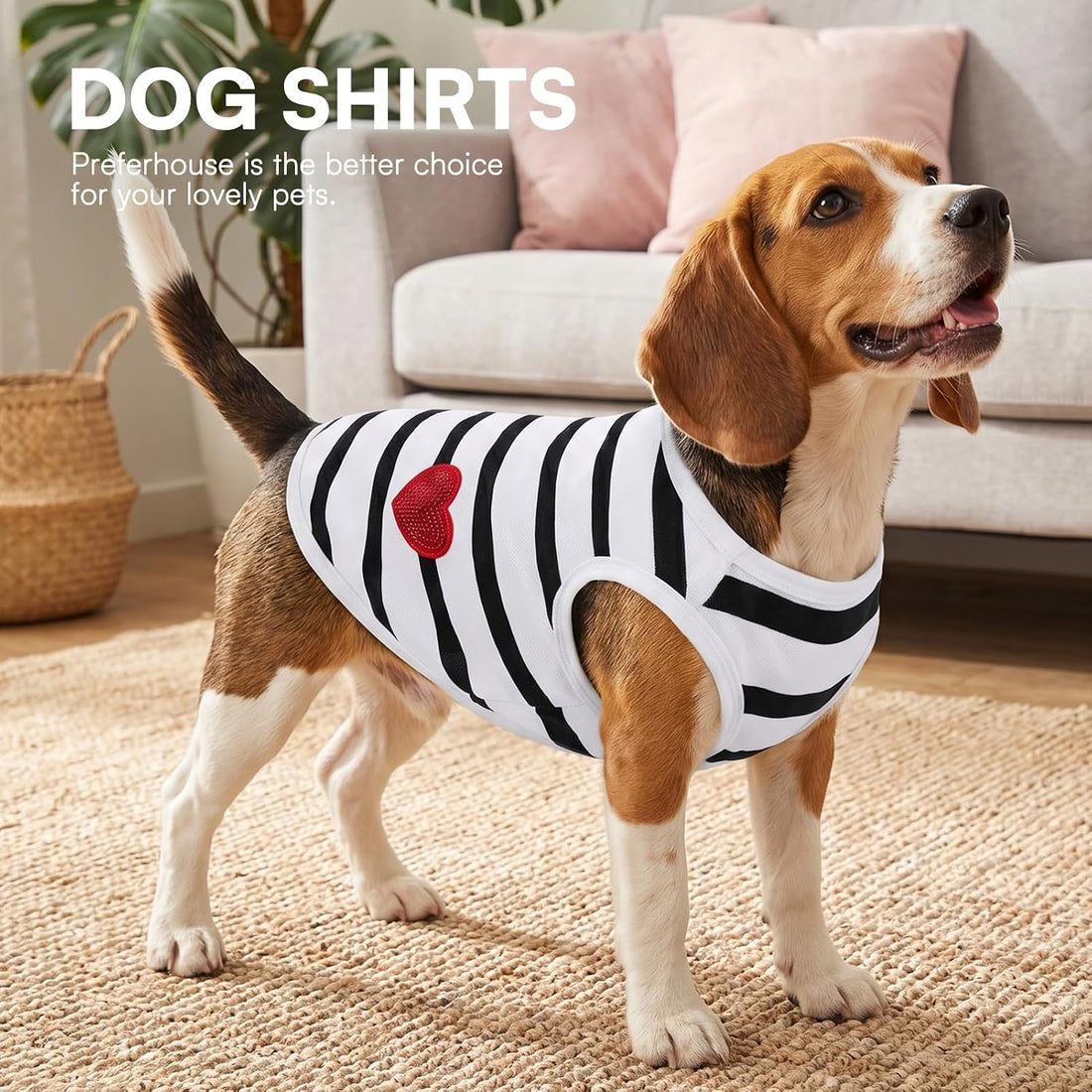 Preferhouse Pet Dog Striped T-Shirt Dogs Cats Cotton Vest Spring