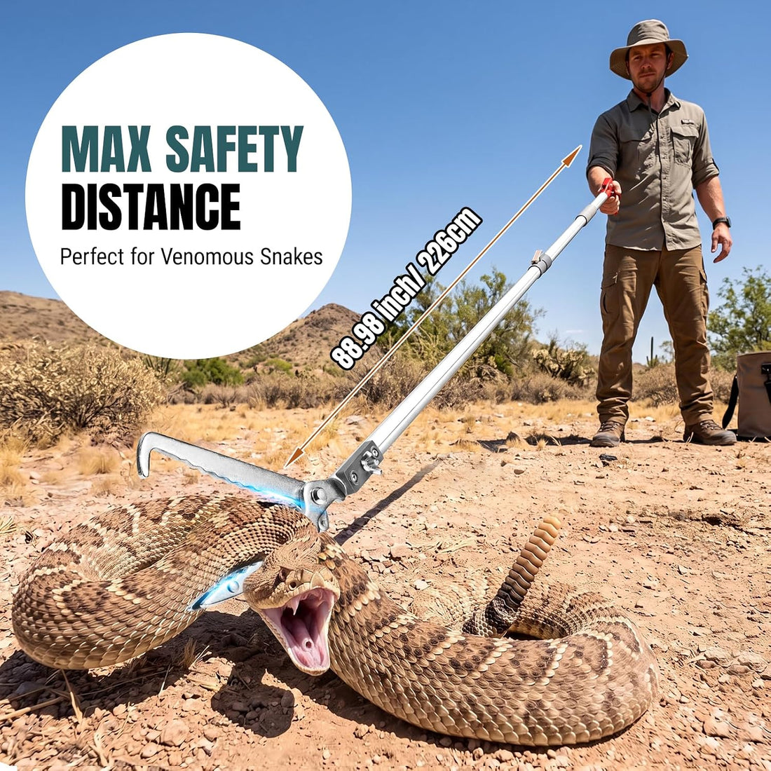 ZeyaHuanMao 2-in-1 Snake Grabber & Fruit Picker