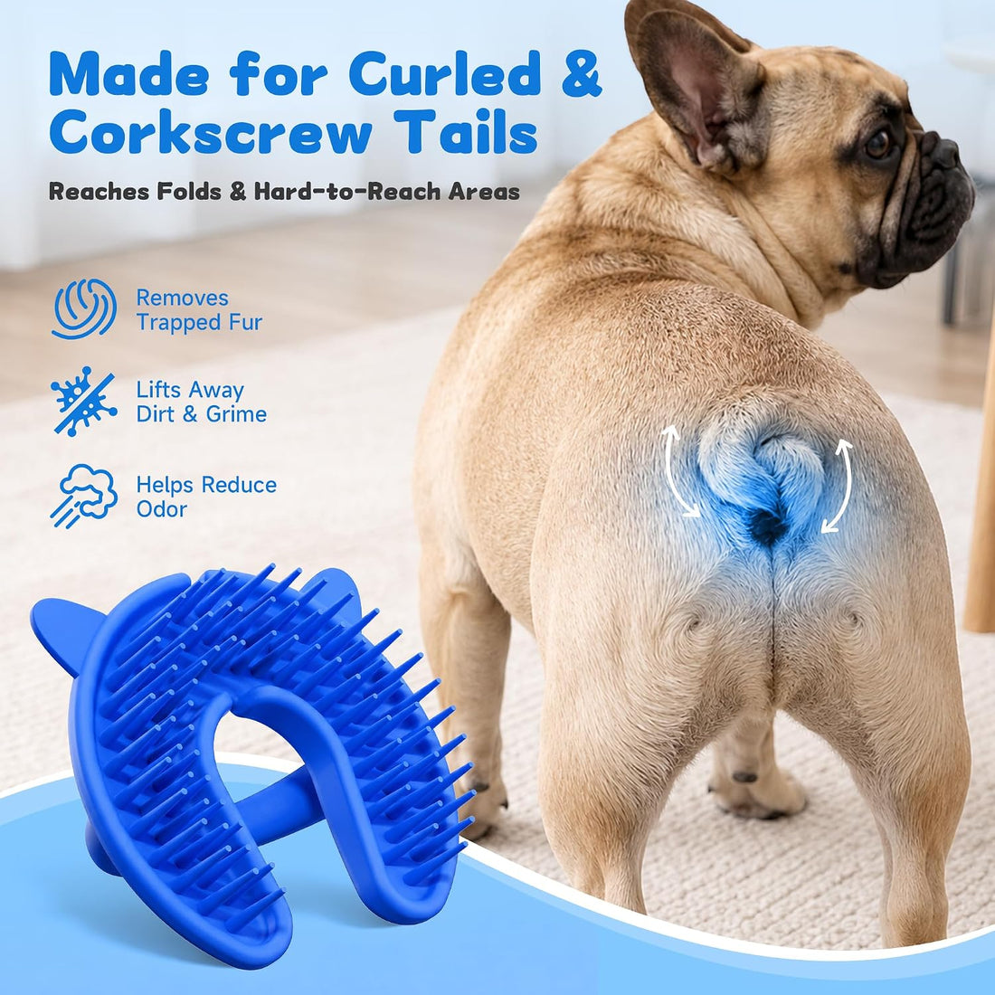 Silicone Nub Brush – Corkscrew Tail Dog Brush for Bulldog