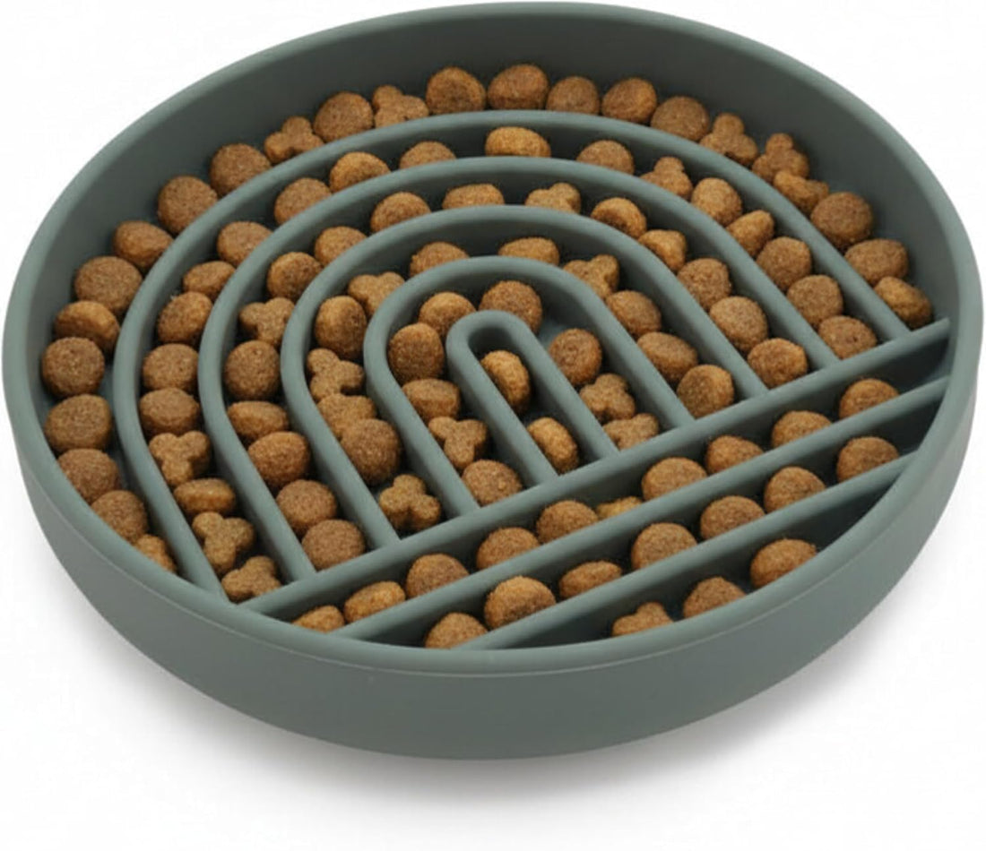 Slow Feeder Dog Bowl - Silicone Dog Bowl, Small, 6" x 1.25"