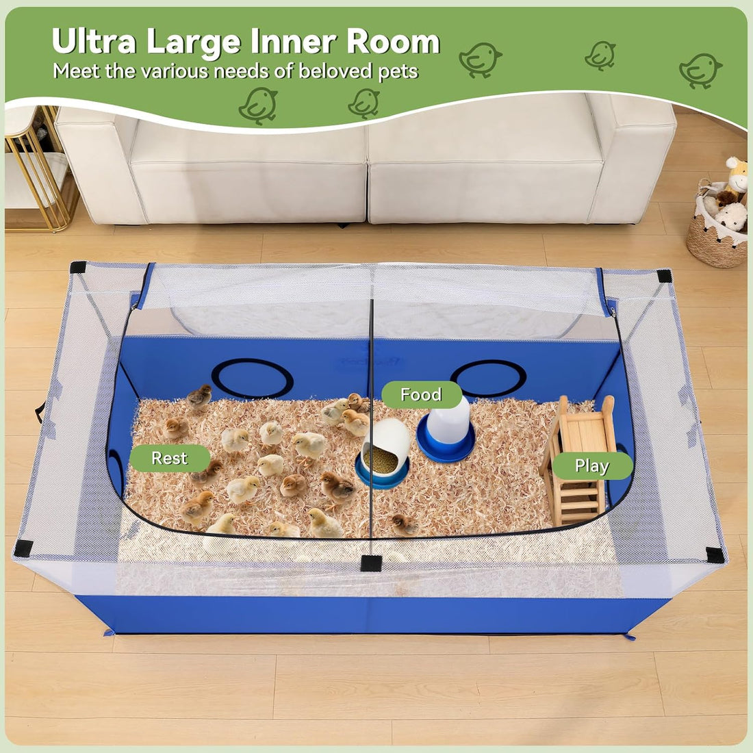 Pawaboo Small Animal Playpen, Foldable Pet Cage Tent