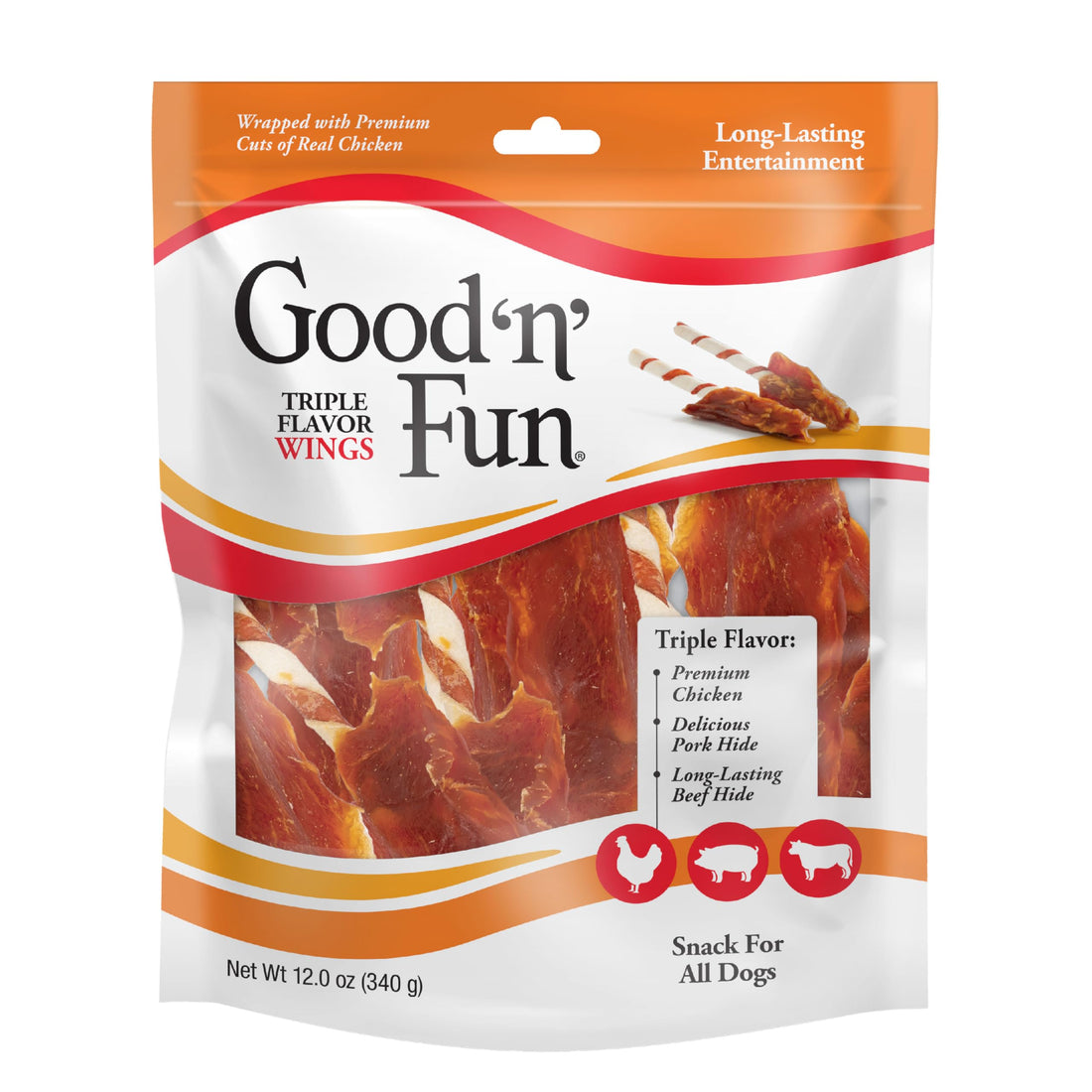 Good 'n' Fun Wings Long-Lasting Dog Treat, With Real Proteins