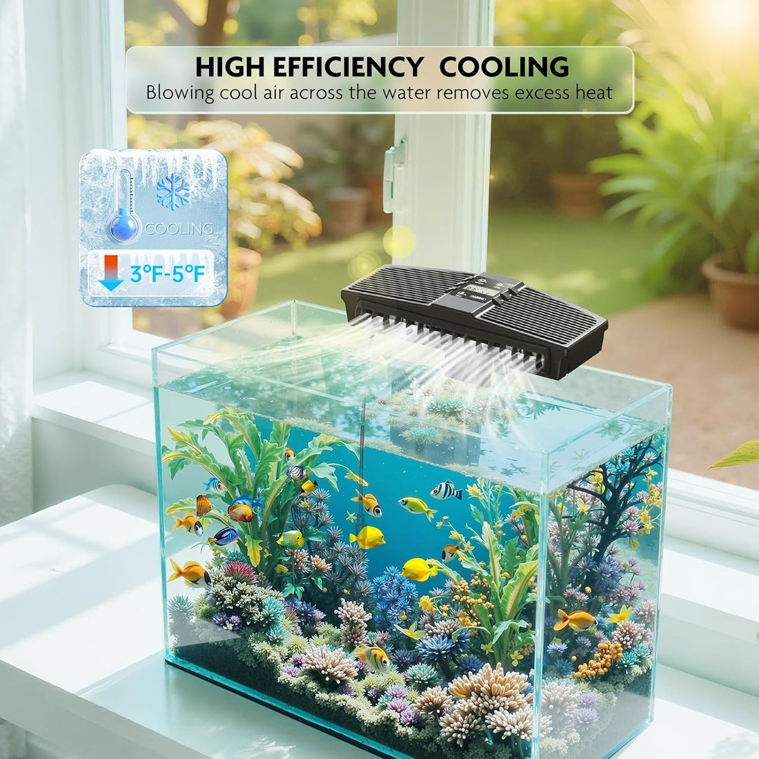 PAIZOO Aquarium Chiller Fan with Temp Probe & LCD Display
