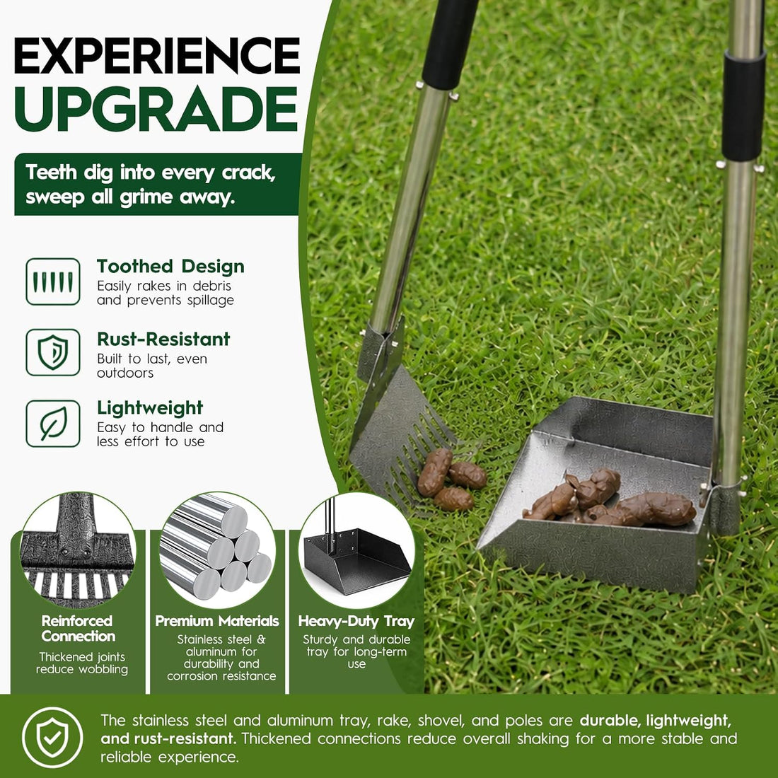 Pooper Scooper,Long Handle Dog Pooper Scooper,No More Bending