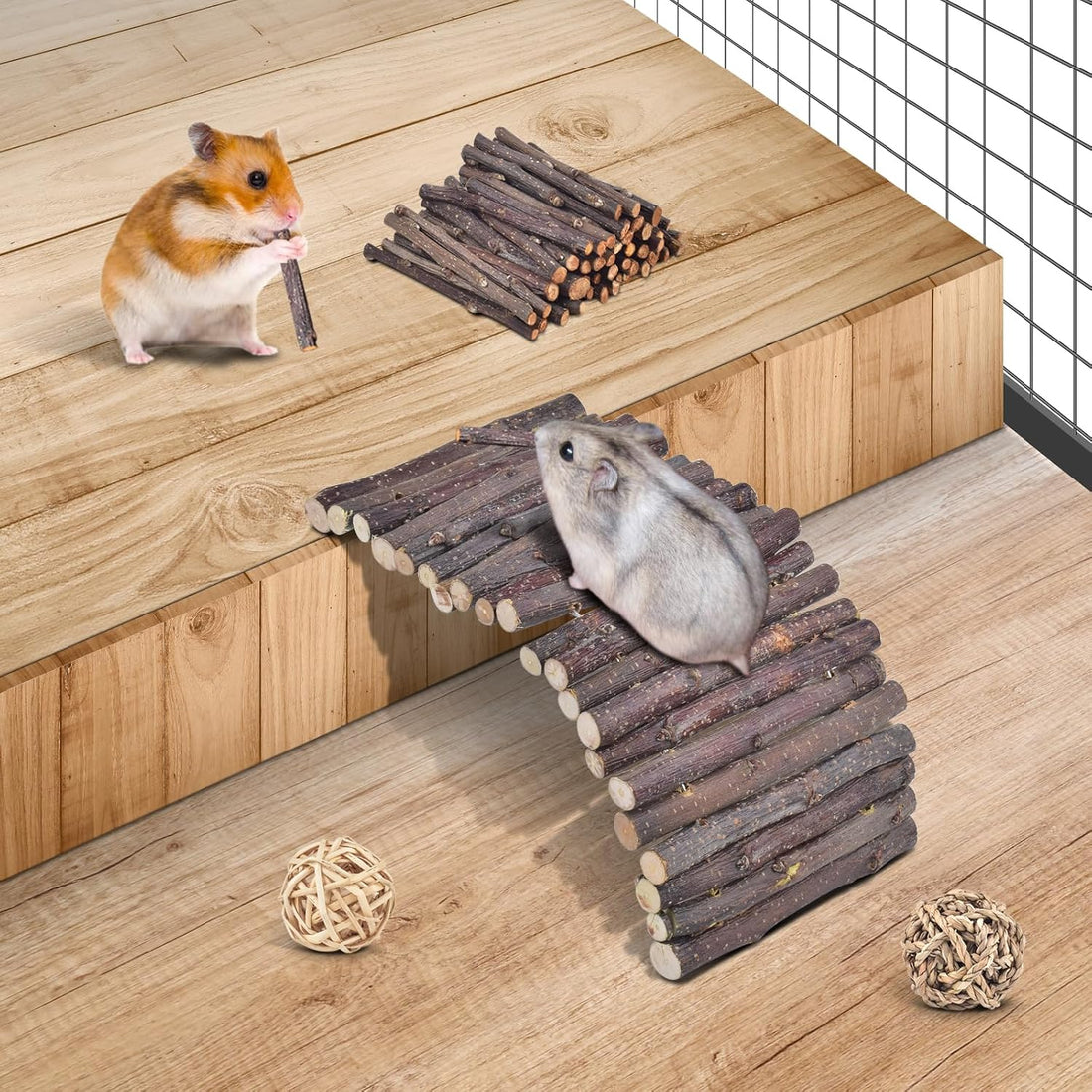 ERKOON 11 Pack Chinchillas Chew Toys, Toys Accessories for Teeth Care