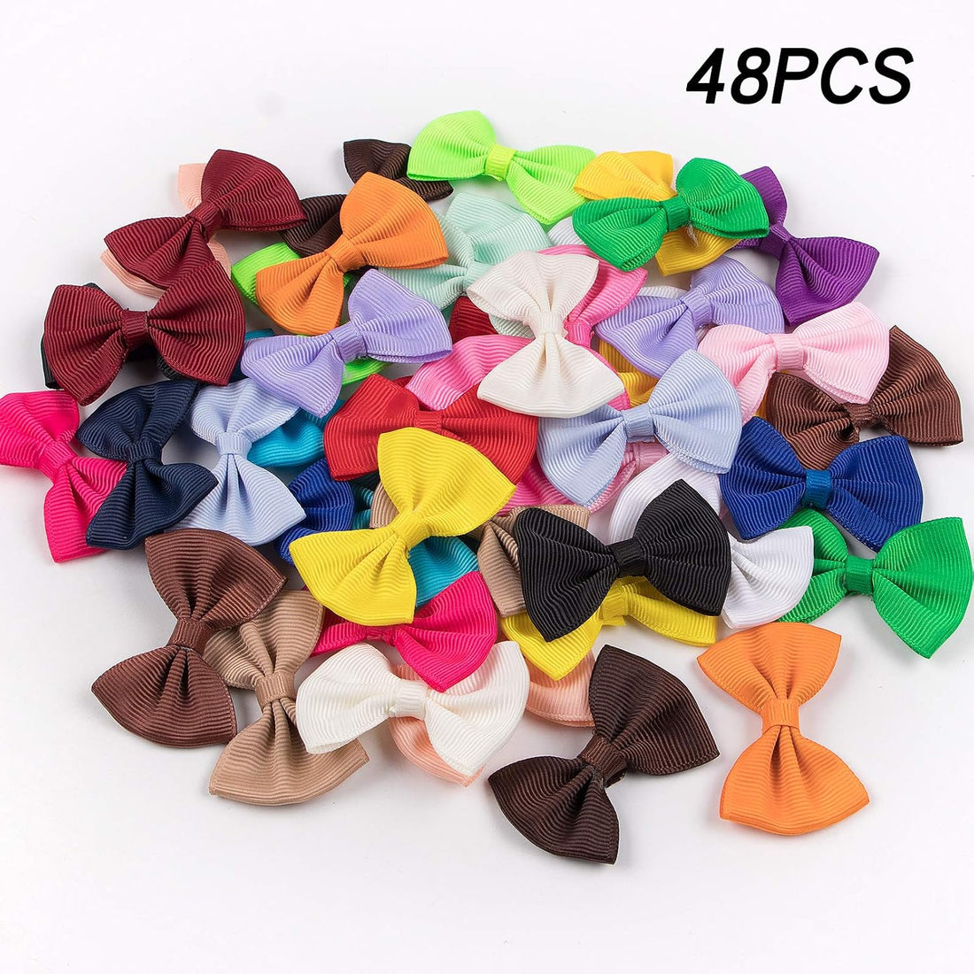 XIMA 48PCS Dog's Hair Bows Clips,Small Handmade Hair Accessories Bow