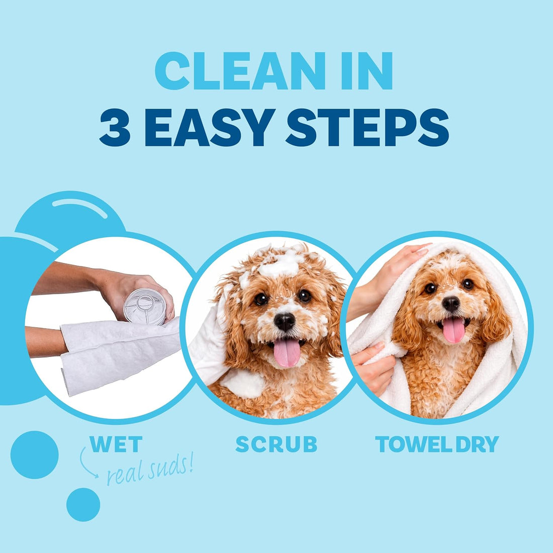 ScrubbyPet No Rinse Pet Wipes- Use Pet Bathing