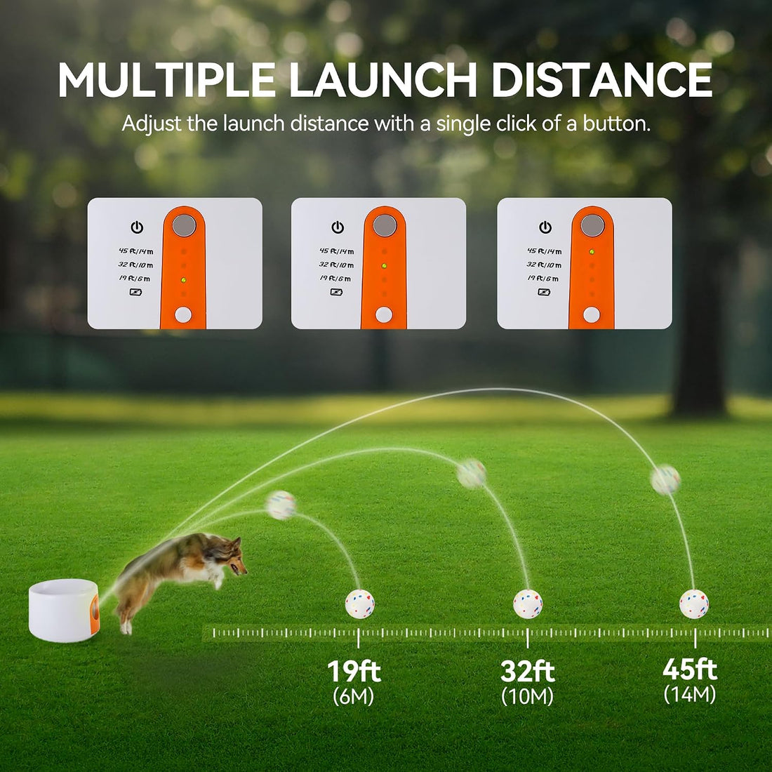 AFP Automatic Dog Ball Launcher for Small & Medium Dogs, Rechargeable
