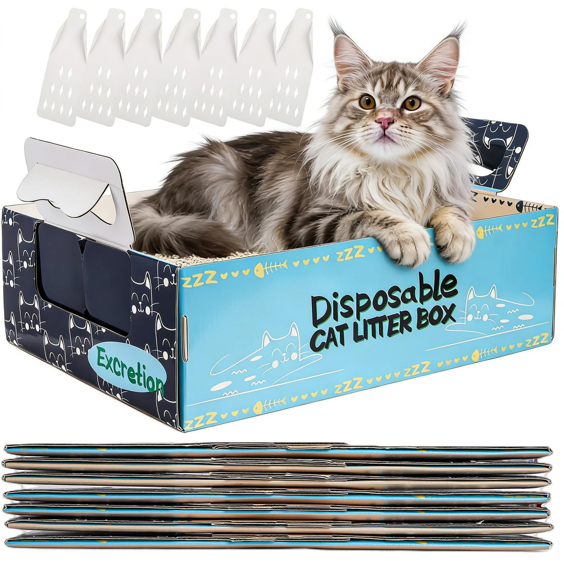 Hiceeden 8 Pcs Disposable Litter Box for Cats