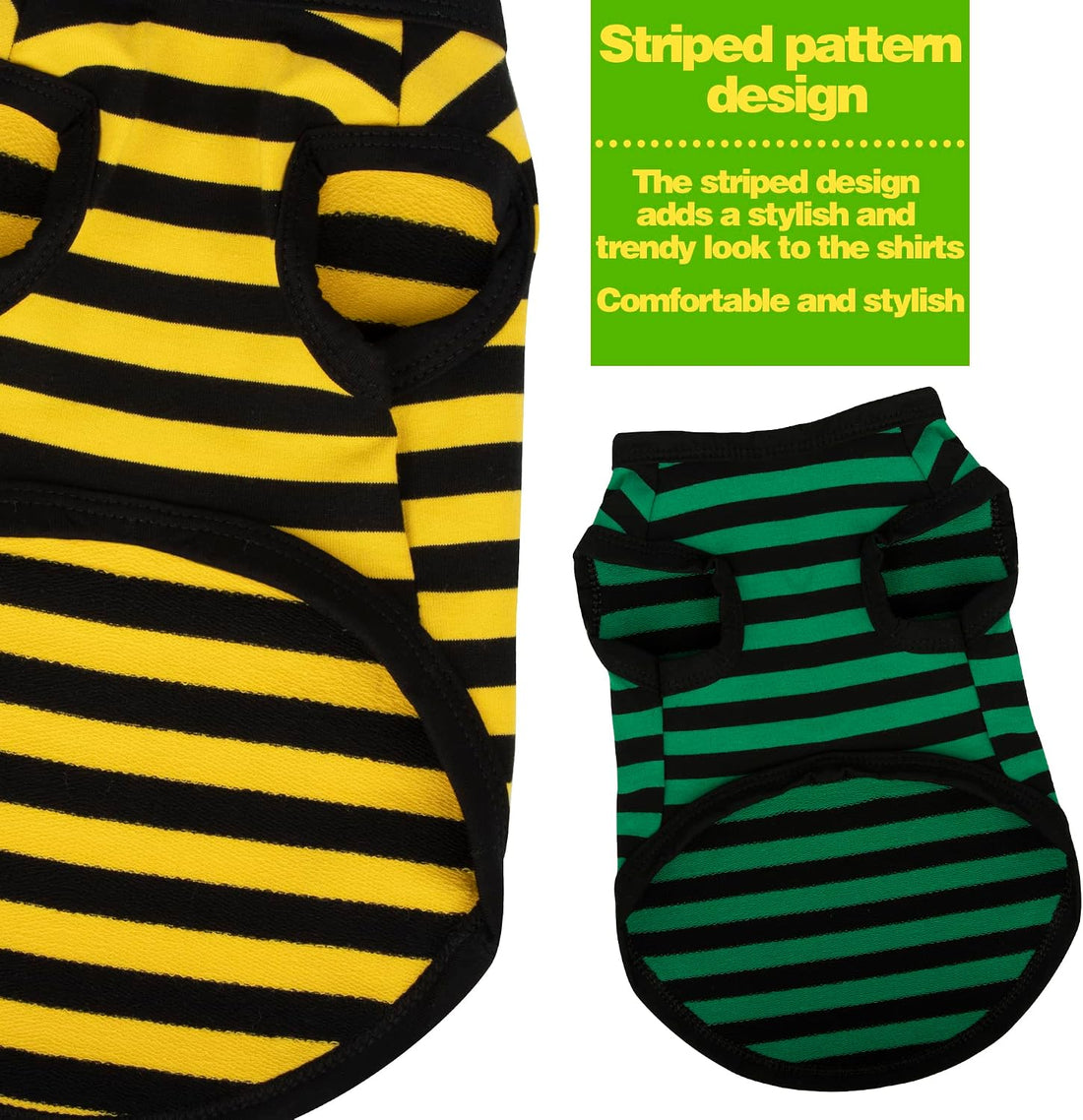 Paiaite Dog Striped Shirt Happy Color Cotton Sleeveless Puppy Shirts