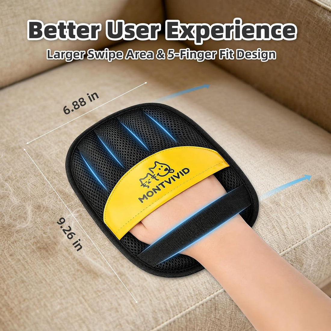 Montvivid Pet Hair Removal Glove,Newly Upgraded Reusable