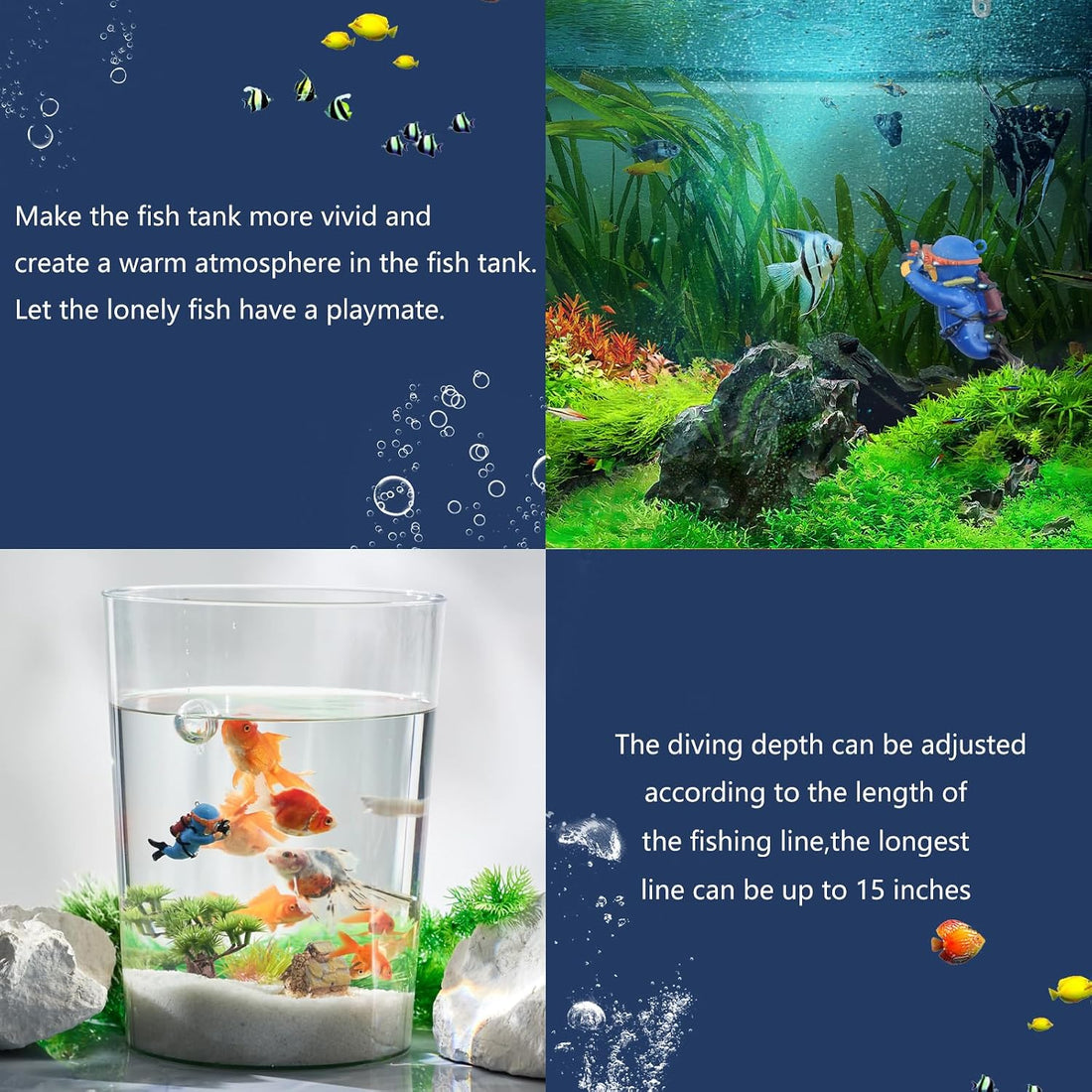 onesimcr Floating Fish Tank Decorations, Aquarium Decorations