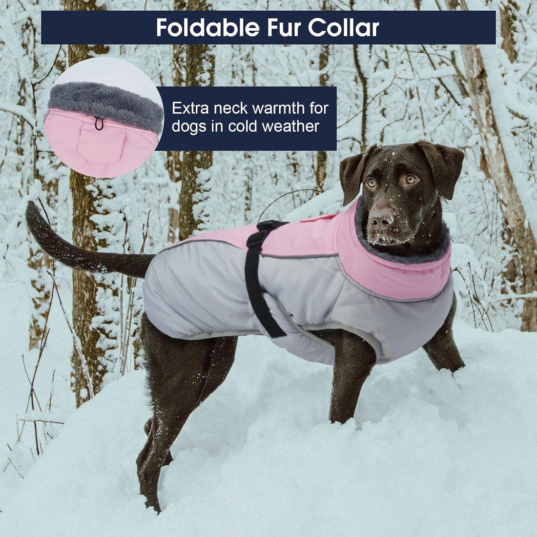 IECOii Extra Warm Dog Jackets for Large Dogs