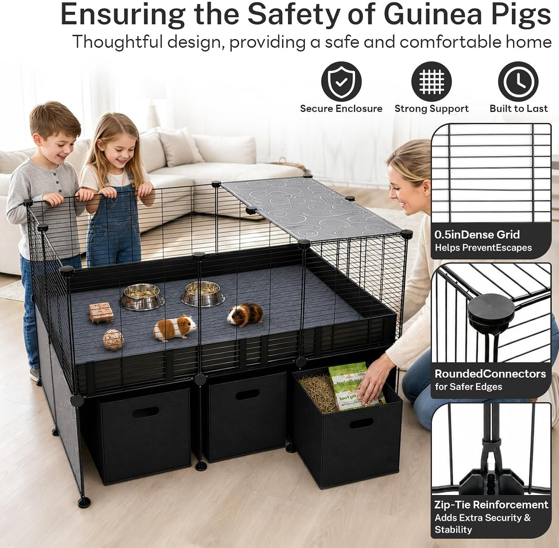 Guinea Pig Cage - C&C Small Animal Playpen with Waterproof Liner