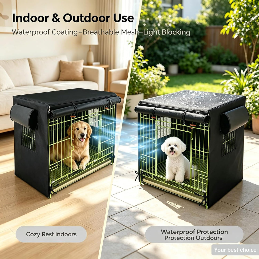 Dog Crate Cover Thickened Waterproof Breathable for 24 Inch Cage