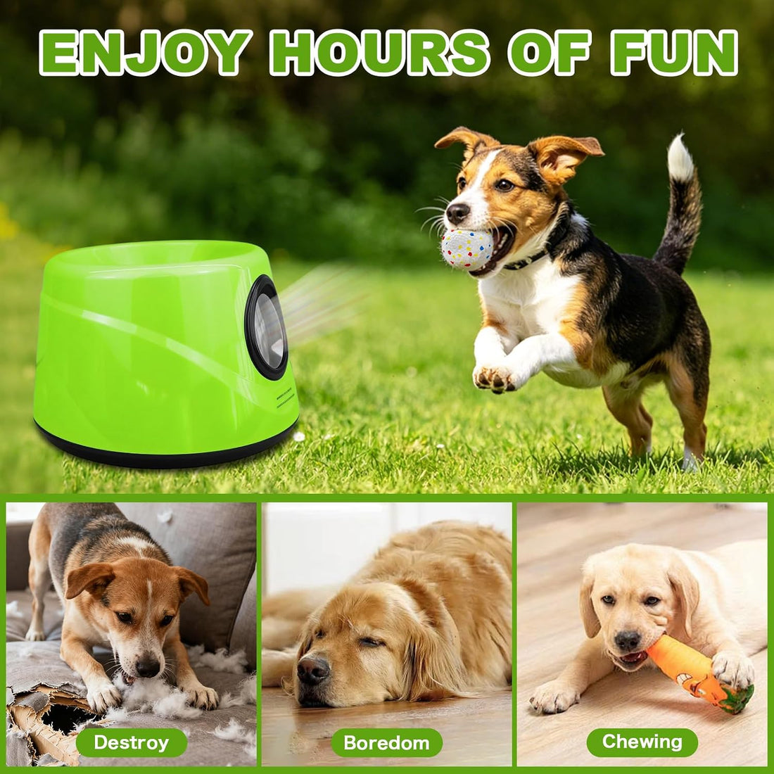 Automatic Dog Ball Launcher -Adjustable Distance Settings Dog Ball