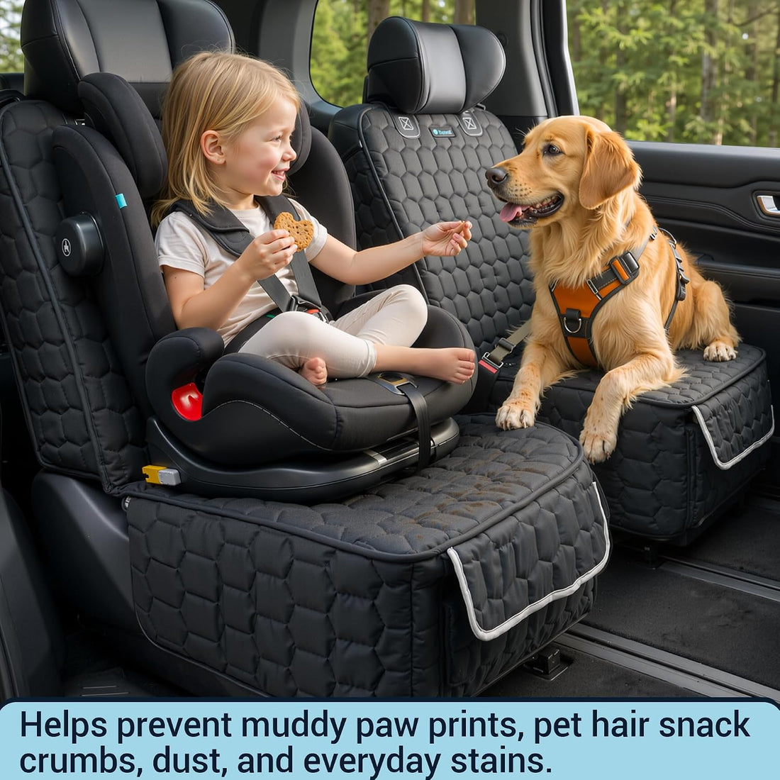 Meginc 2-Pack Front Seat Covers for Dogs