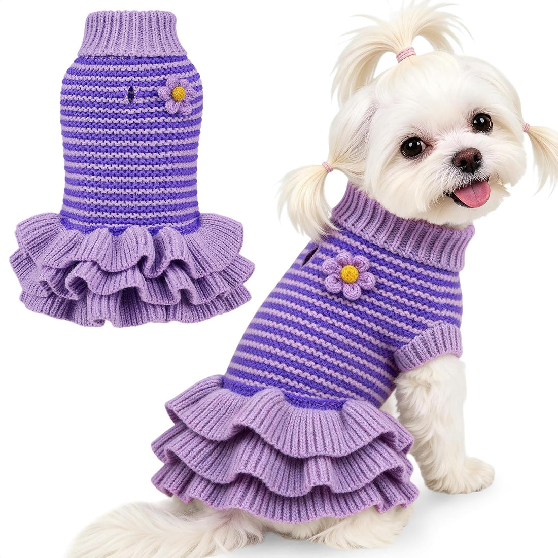 YUDODO Dog Sweater Dress for Small Dogs Girl