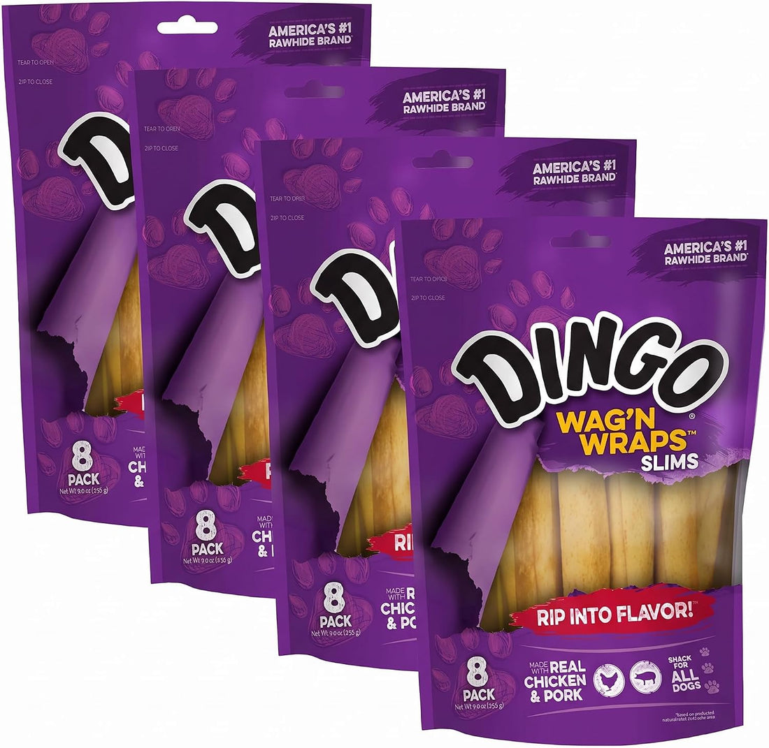 Dingo Wag’n Wraps Jumbo Rawhide Treat For Large Dogs, 2 Count