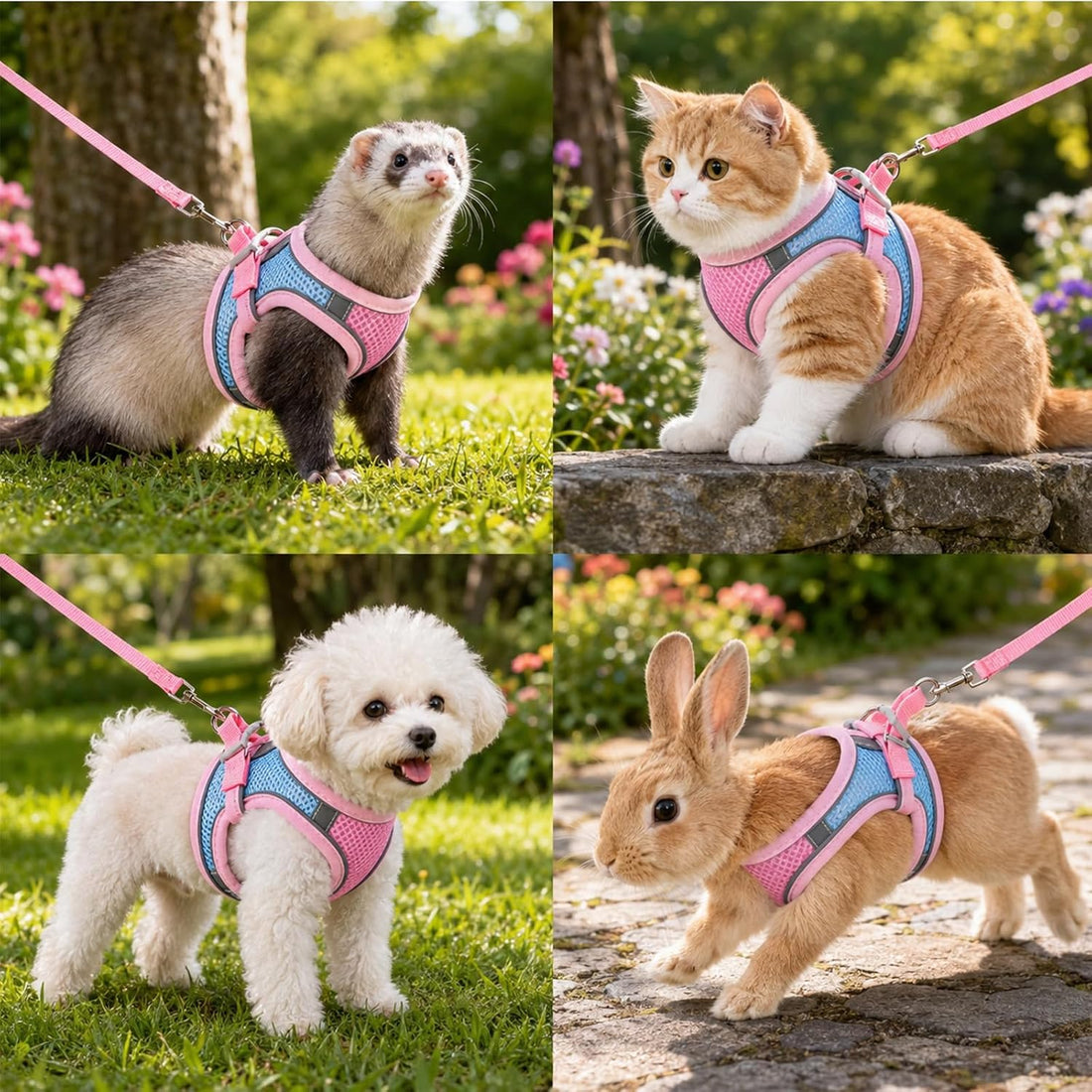 cobee Adjustable Bunny Harness and Leash Set
