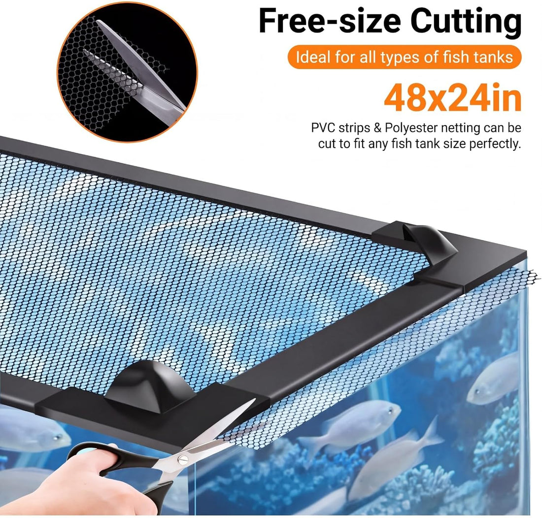 Magnetic Fish Tank Lid Aquarium Top Cover Anti-Jumping Mesh Net
