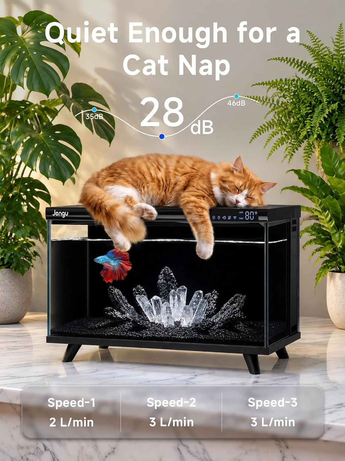 M1 5 Gallon Smart Fish Tank, App-Controlled Betta Aquarium Kit