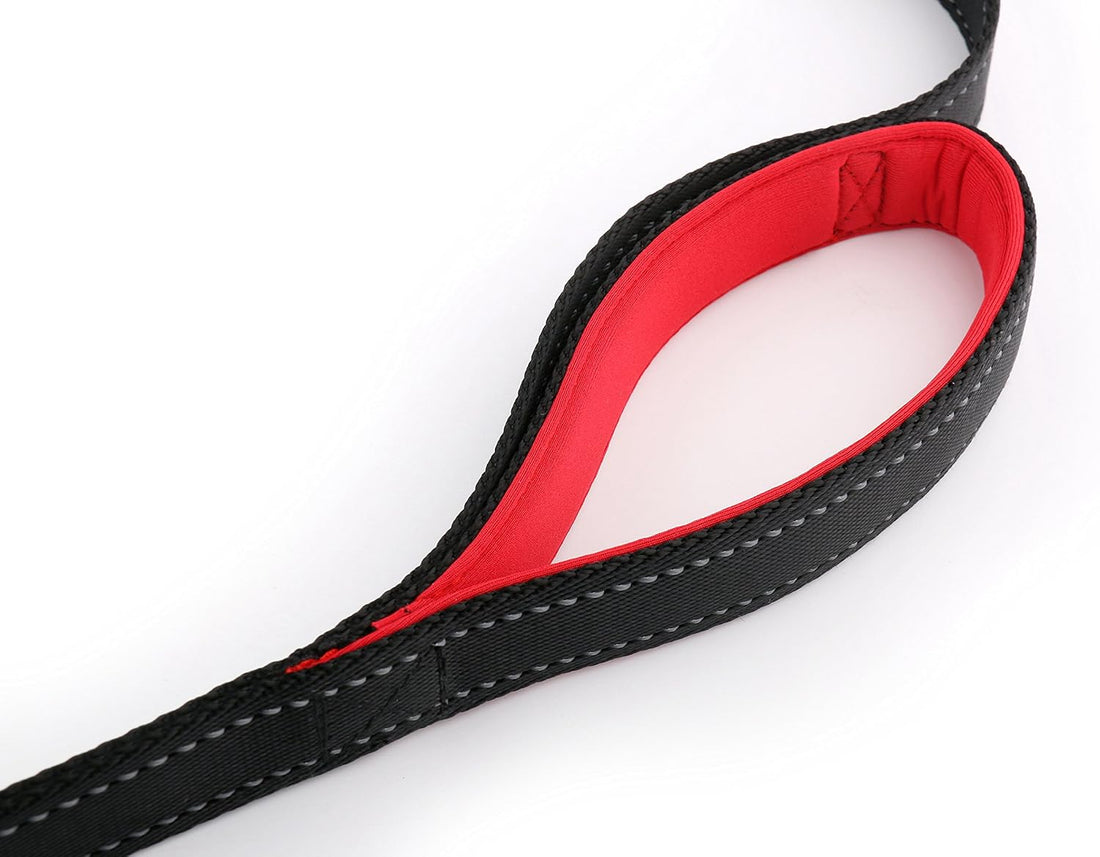 Primal Pet Gear Dog Leash 8ft Long - Black - Traffic Padded Two Handle