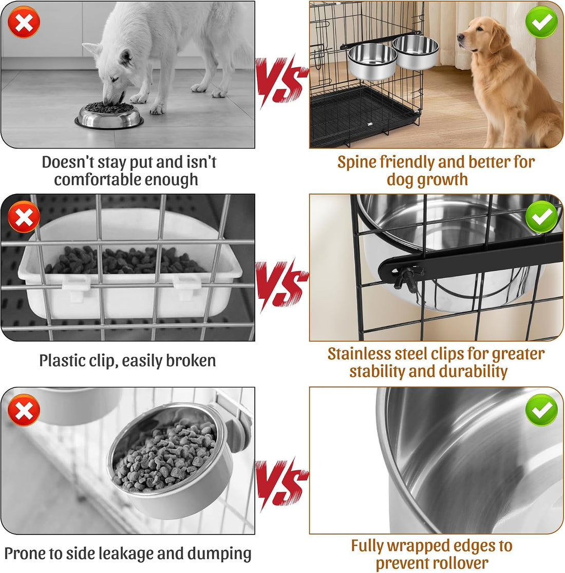 Dog Crate Water Bowls No Spill