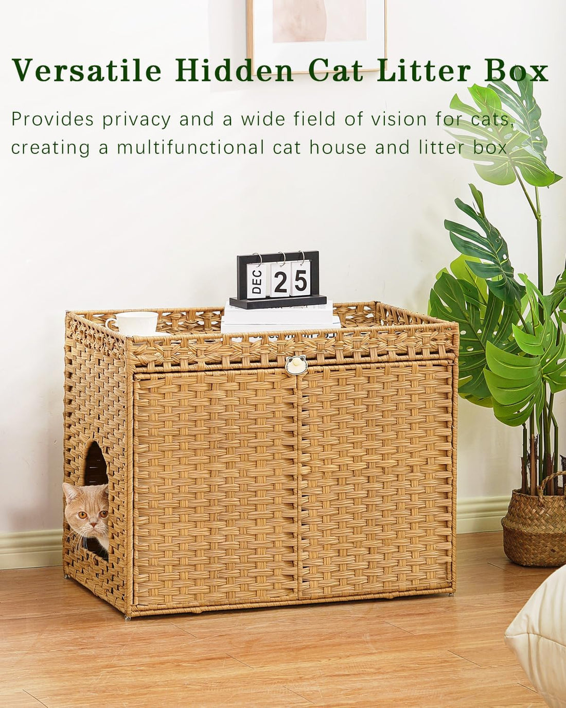 SETVSON Cat Litter Box Enclosure Furniture