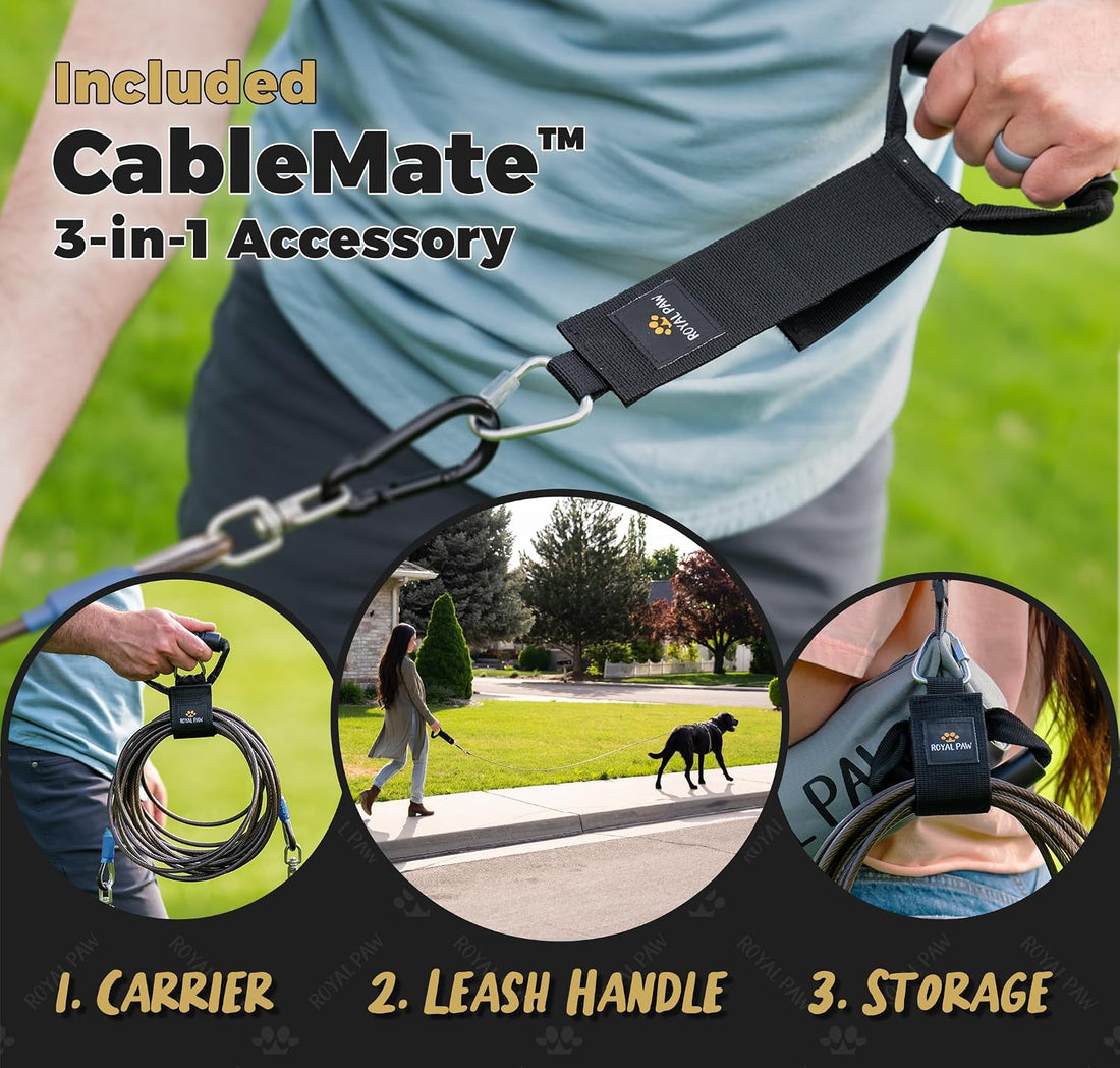 ROYAL PAW Dog Tie Out Cable and Stake 30ft