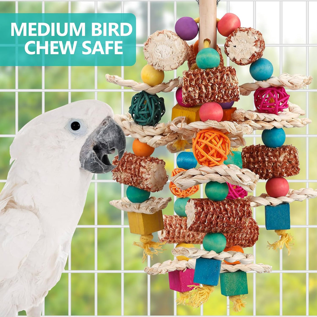 lovyoCoCo Parrot Toys Bird Toys Natural Corn Cob Bird chew Toys