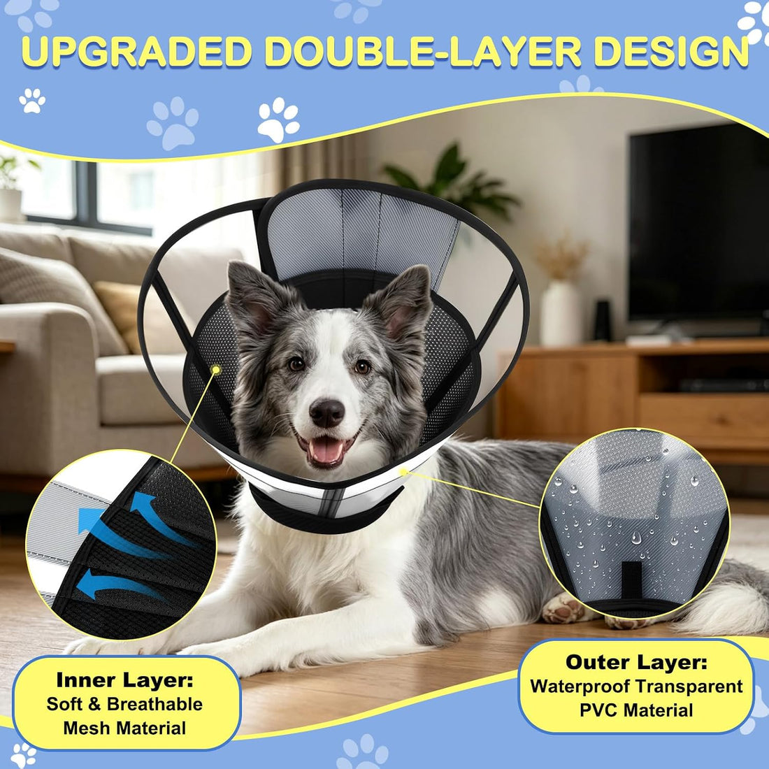 Dog Cone to Stop Licking, Soft Dog Cone Collar Alternative After