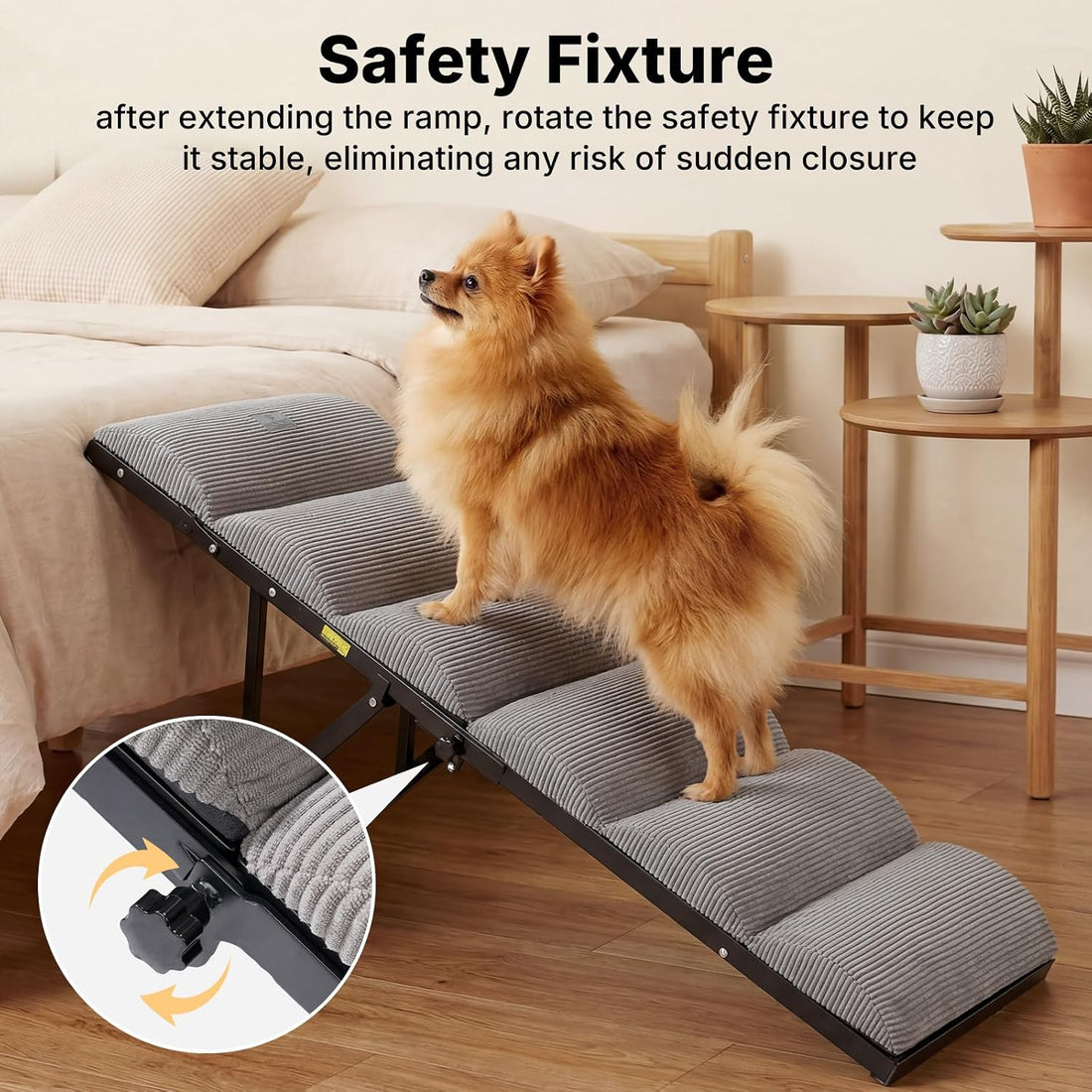 Veehoo Foldable Dog Ramp for Bed Couch Large Dogs