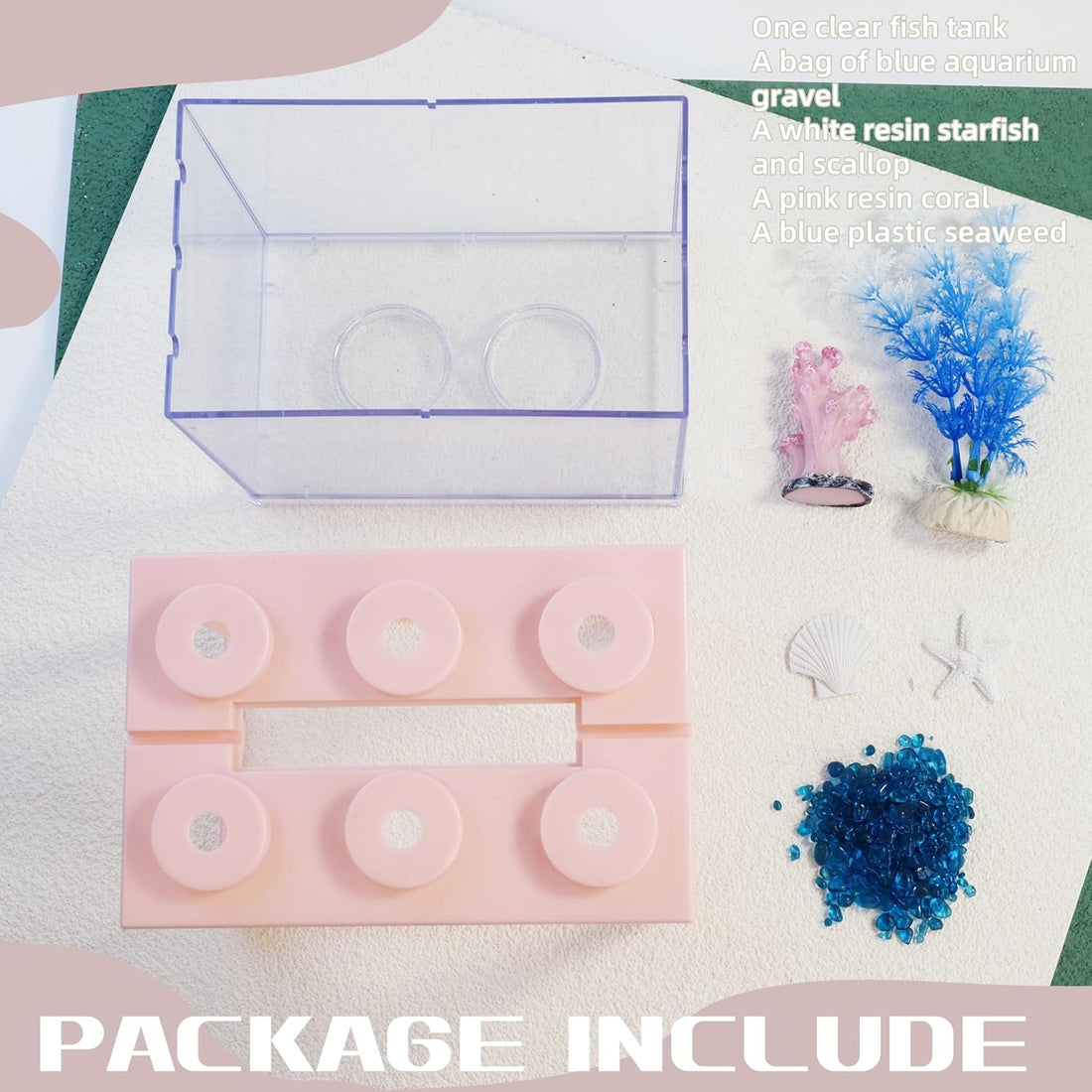 Small Betta Fish Tank, Mini Fish Tank Aquarium Tank Kit with Blue