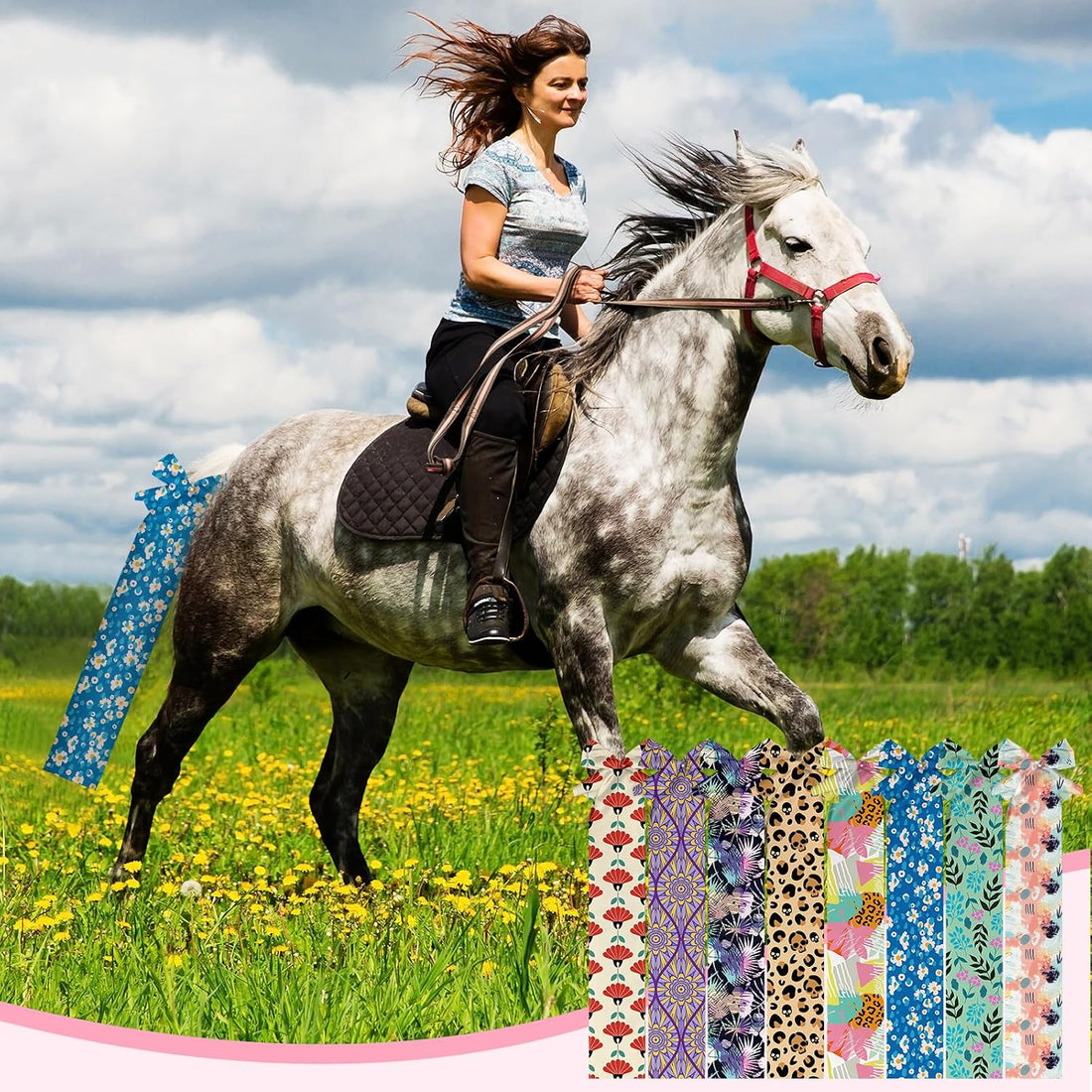 Eccliy 8 Pcs Horse Tail Bag Breathable Guard Stretchy 22" Slip on
