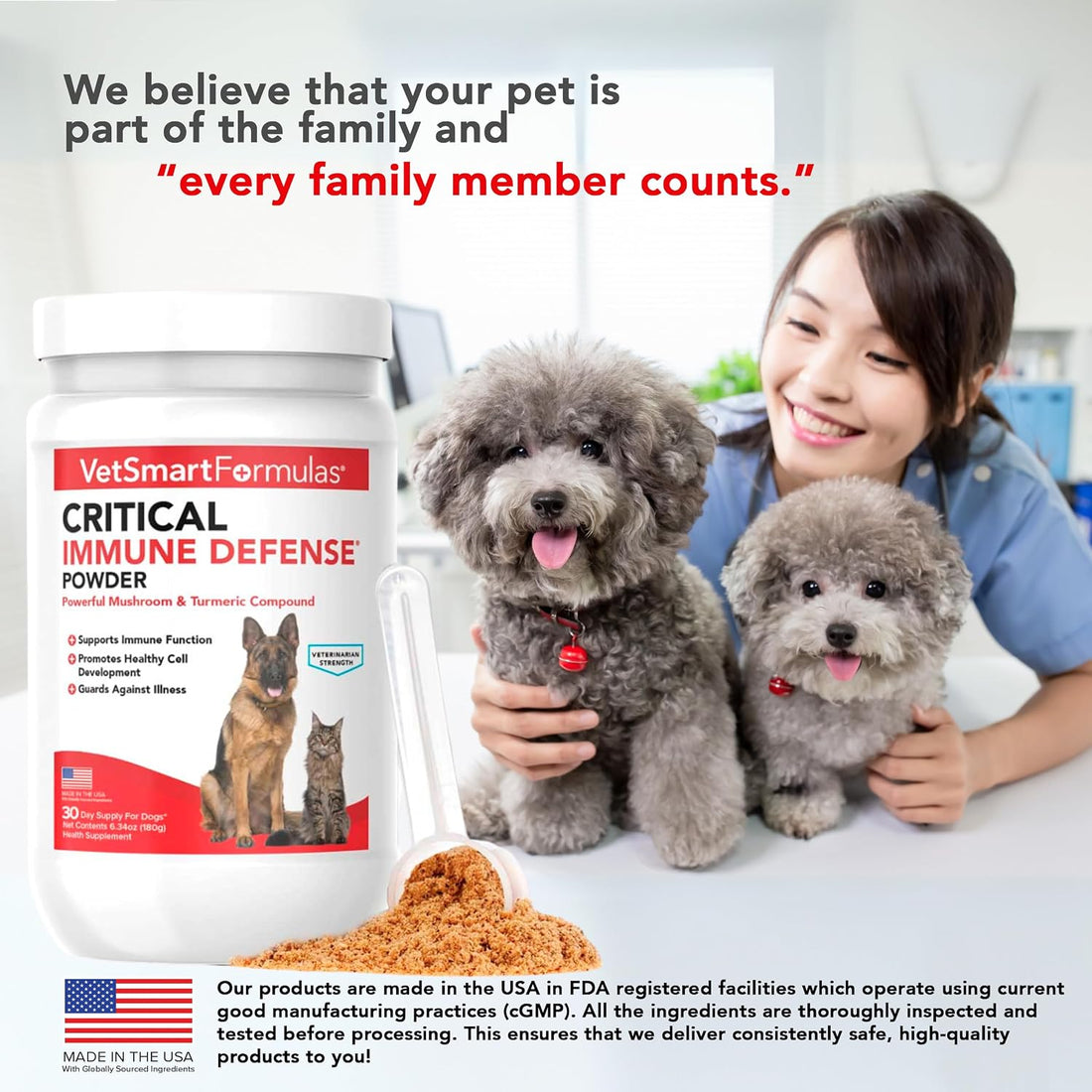 Critical Immune Defense for Dogs & Cats; Supports Normal Cell Growth