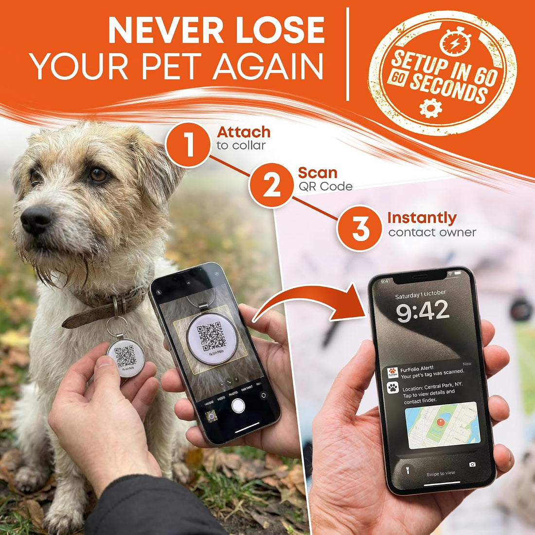 QR Code Dog Tag for Dogs & Cats – Smart Pet ID Tag