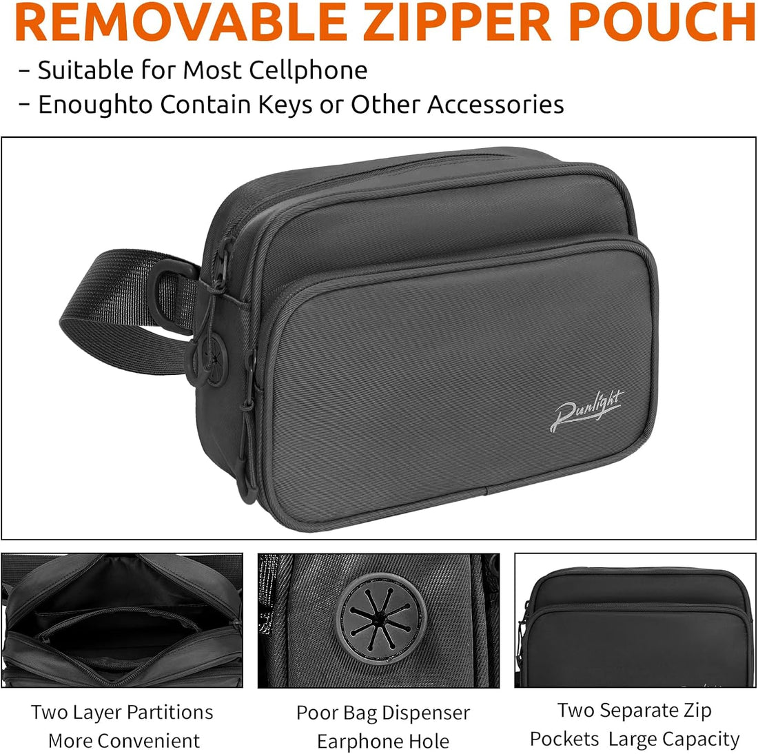 Runlight Dog Training Treat Pouch Fanny Pack,Dog Waist Belt,Dogs