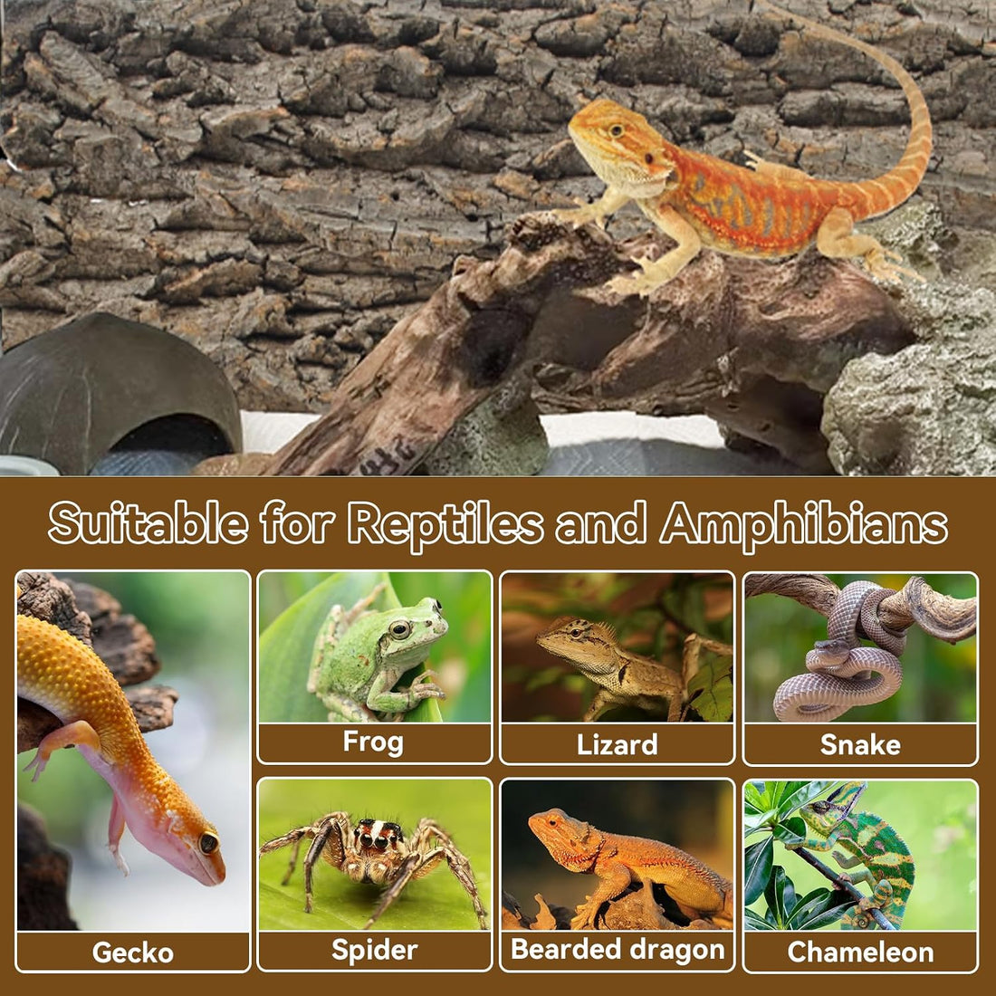 4PCS Reptile Cork Bark Mat,15.74 x 11.81 Inch Natural Cork Wood