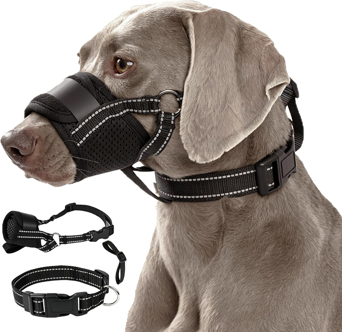 Dog Muzzle Escape-Proof 3-in-1 Set with Collar & Anti-Escape Ring