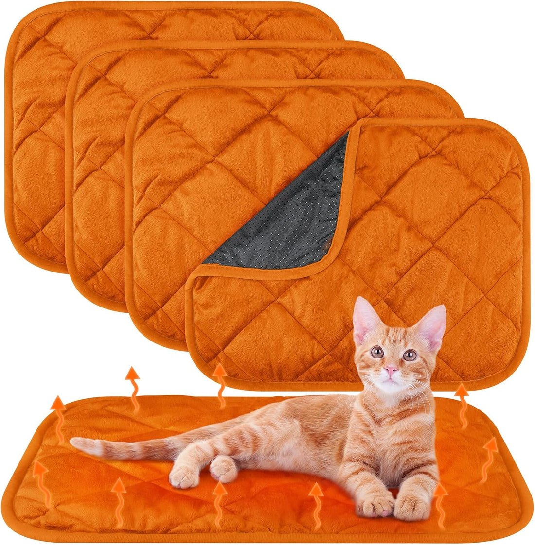 4 Pack Self Heating Cat Pad Self Warming Dog Mat, 16 x 20 Inch, Beige