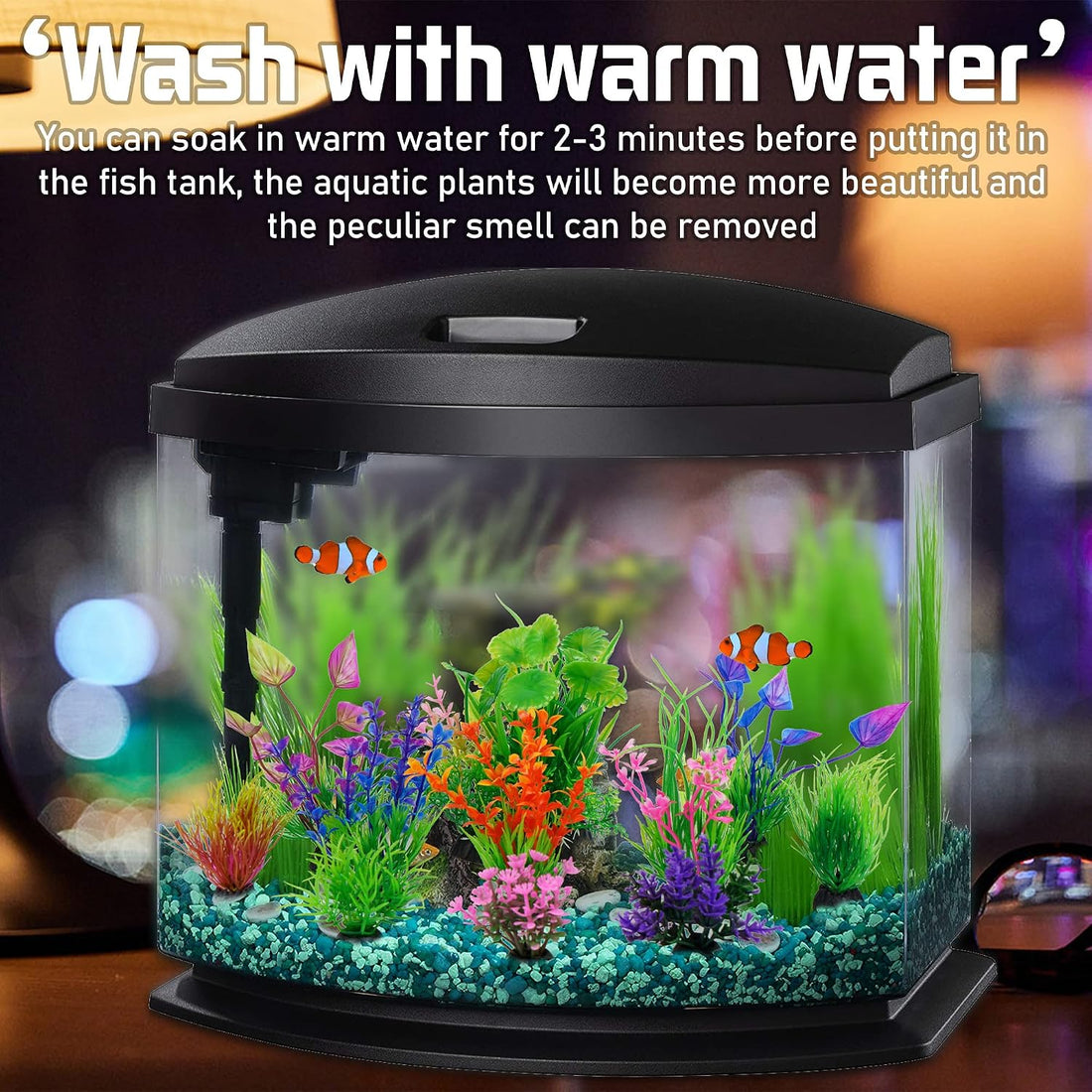 Ameliade 11 Pieces Aquarium Artificial Plastic Plants Fish Tank