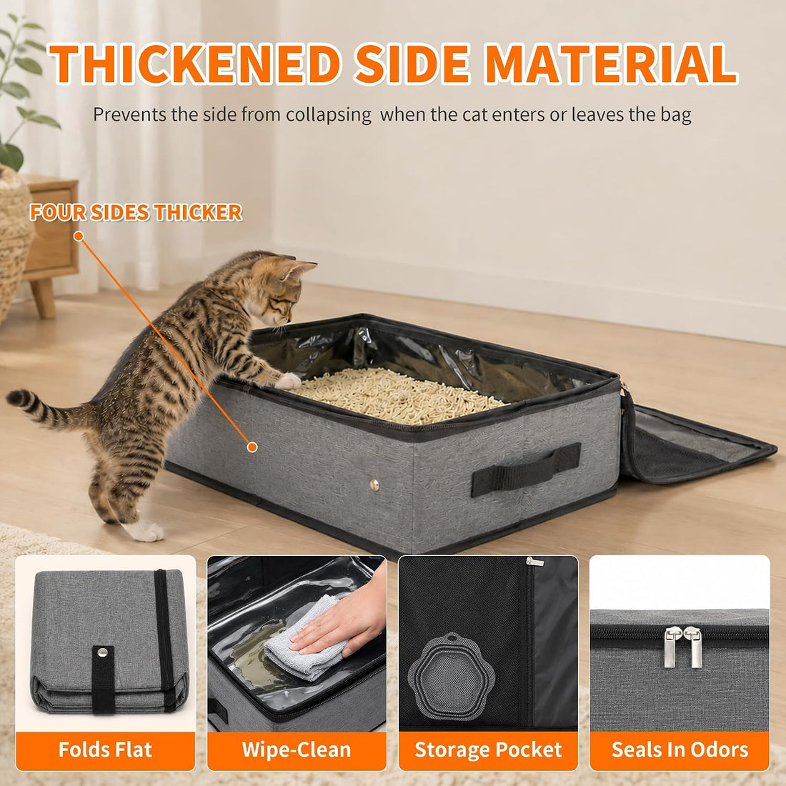 Aokeyee Portable Travel Litter Box for Cats
